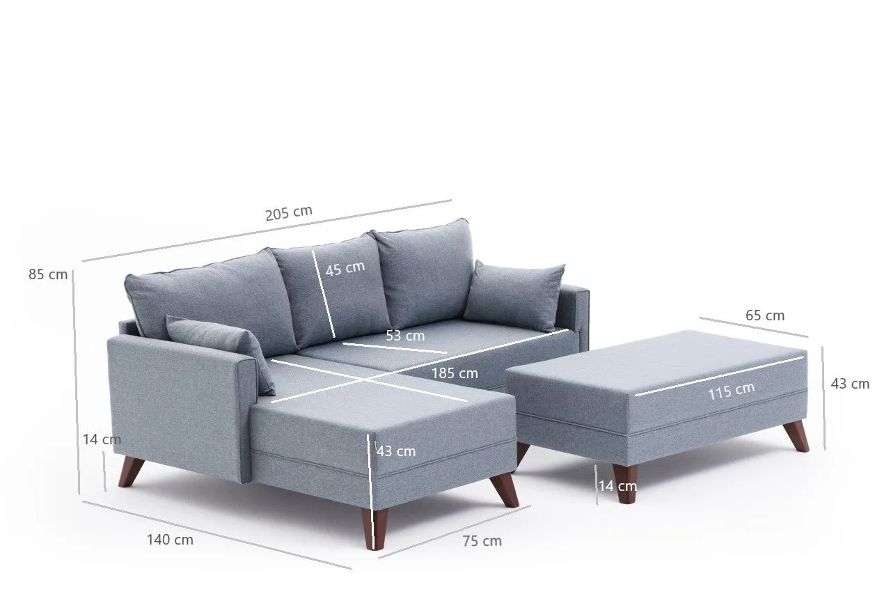 Bella Mini Corner Sofa Right - Brown