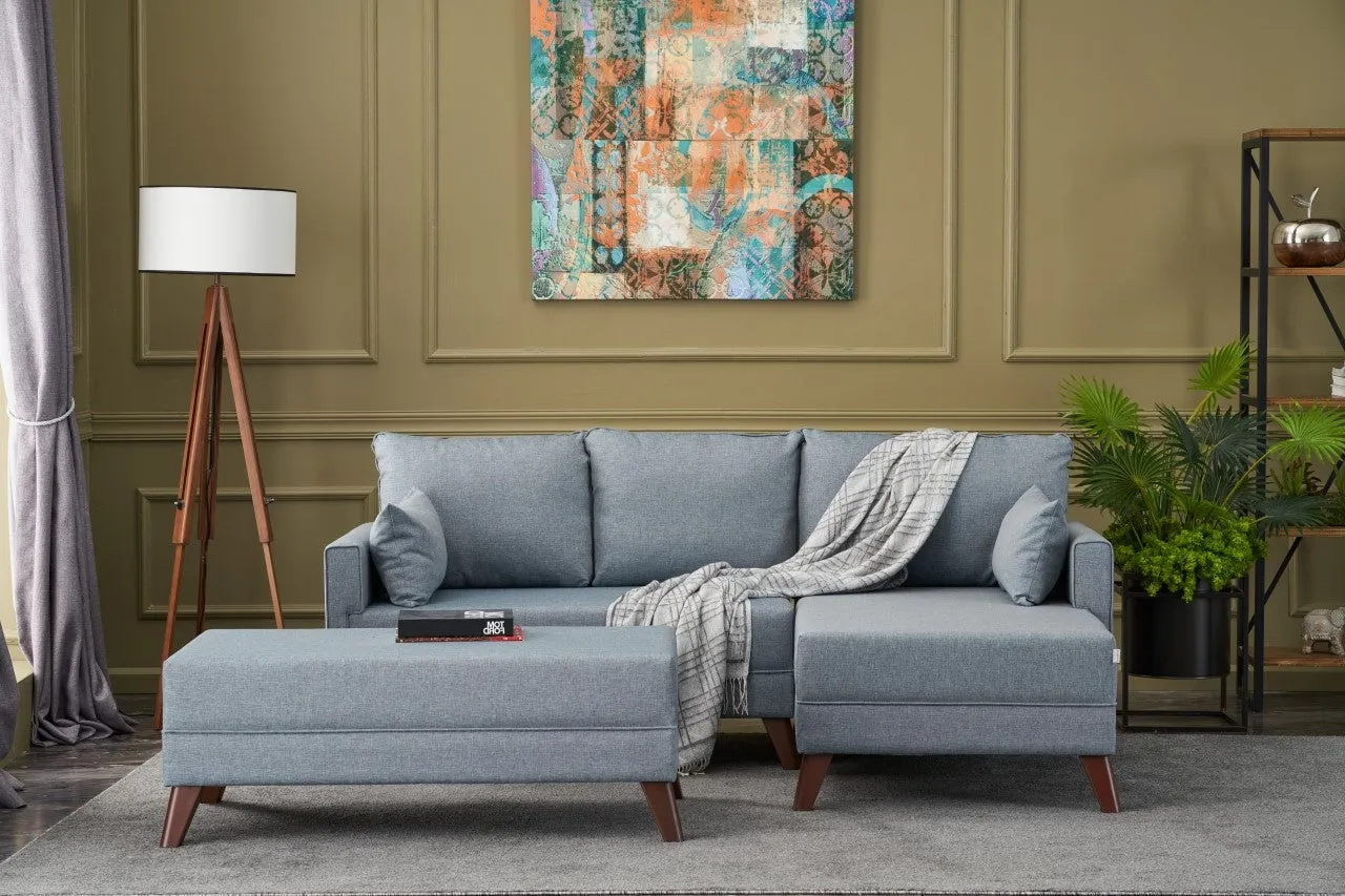 Bella Mini Corner Sofa Right - Brown
