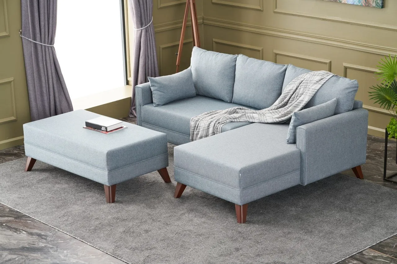 Bella Mini Corner Sofa Right - Brown