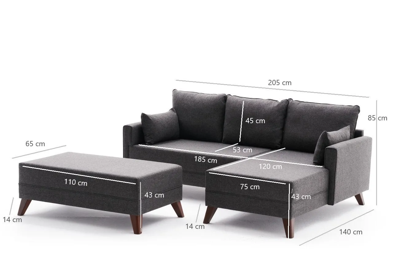 Bella Mini Corner Sofa Right - Brown