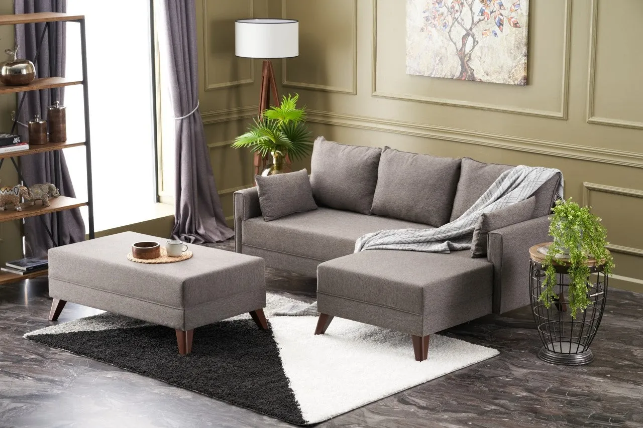 Bella Mini Corner Sofa Right - Brown