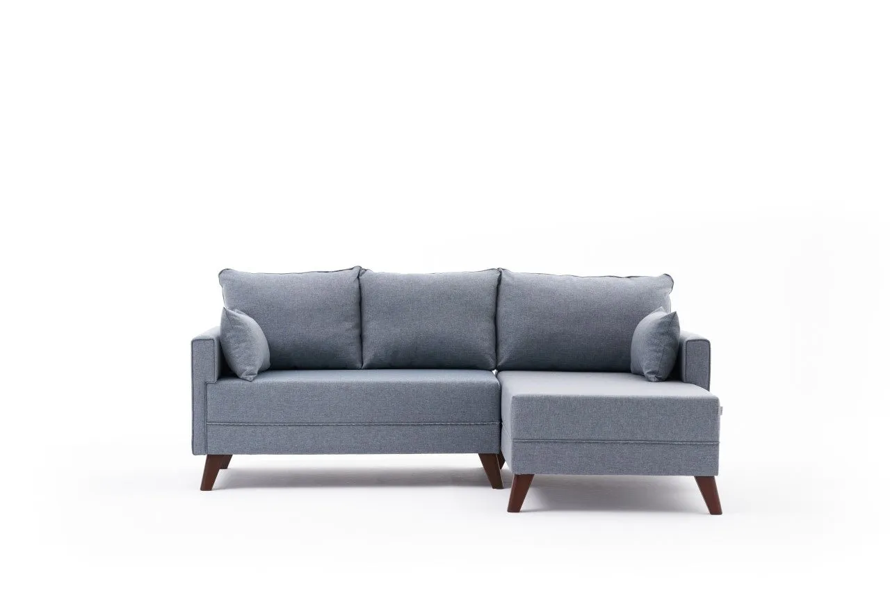 Bella Mini Corner Sofa Right - Brown