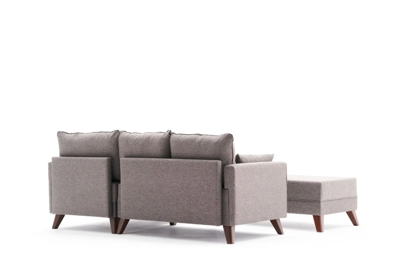 Bella Mini Corner Sofa Right - Brown