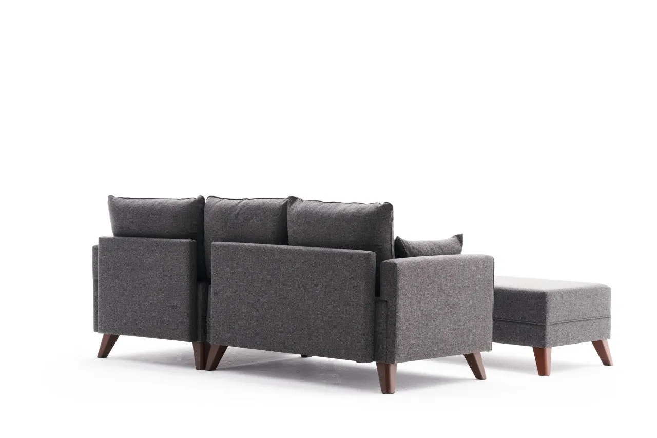 Bella Mini Corner Sofa Right - Brown