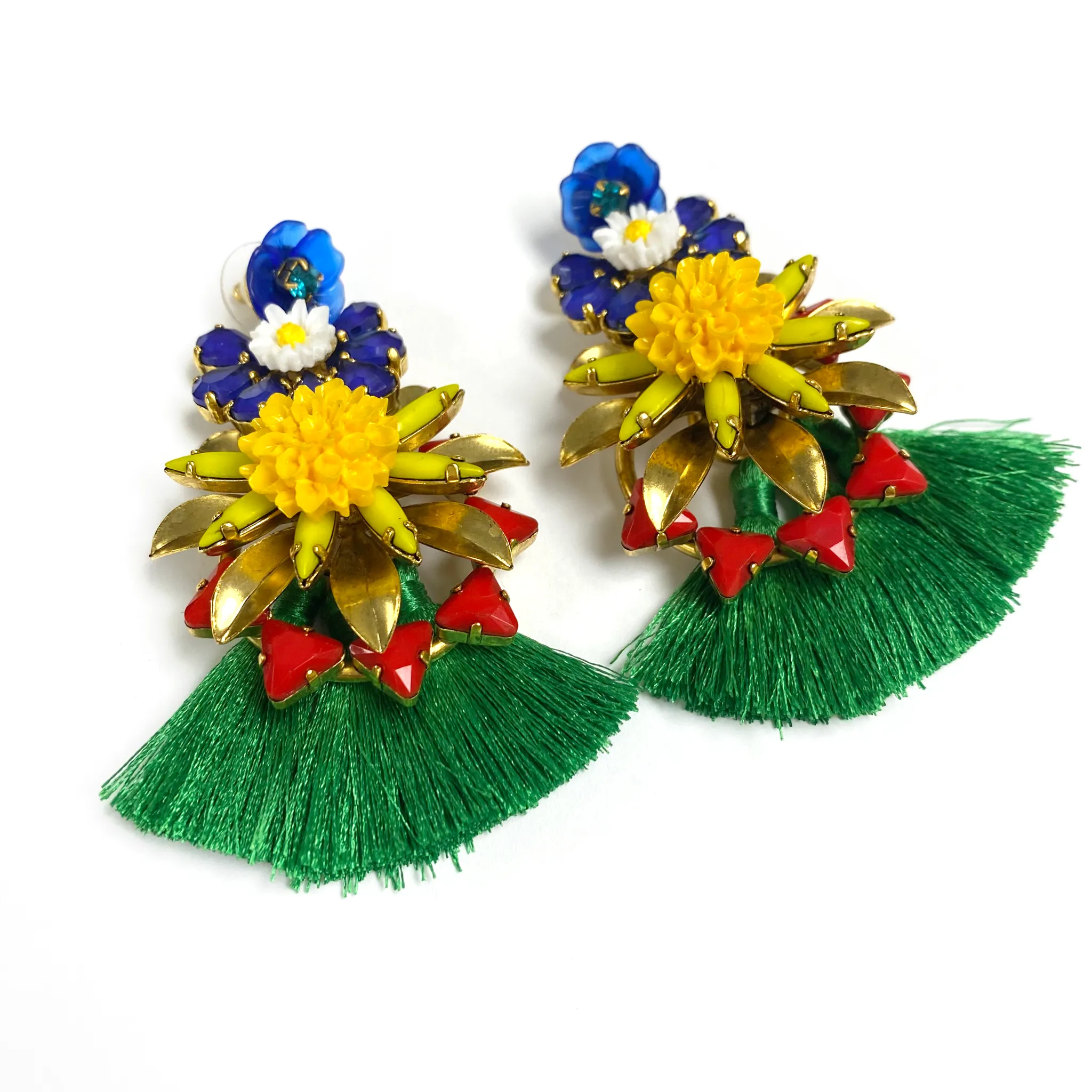 Elizabeth Cole Floral Fringe Earrings