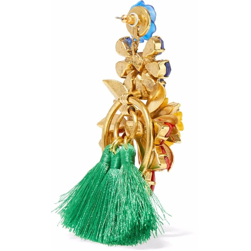 Elizabeth Cole Floral Fringe Earrings