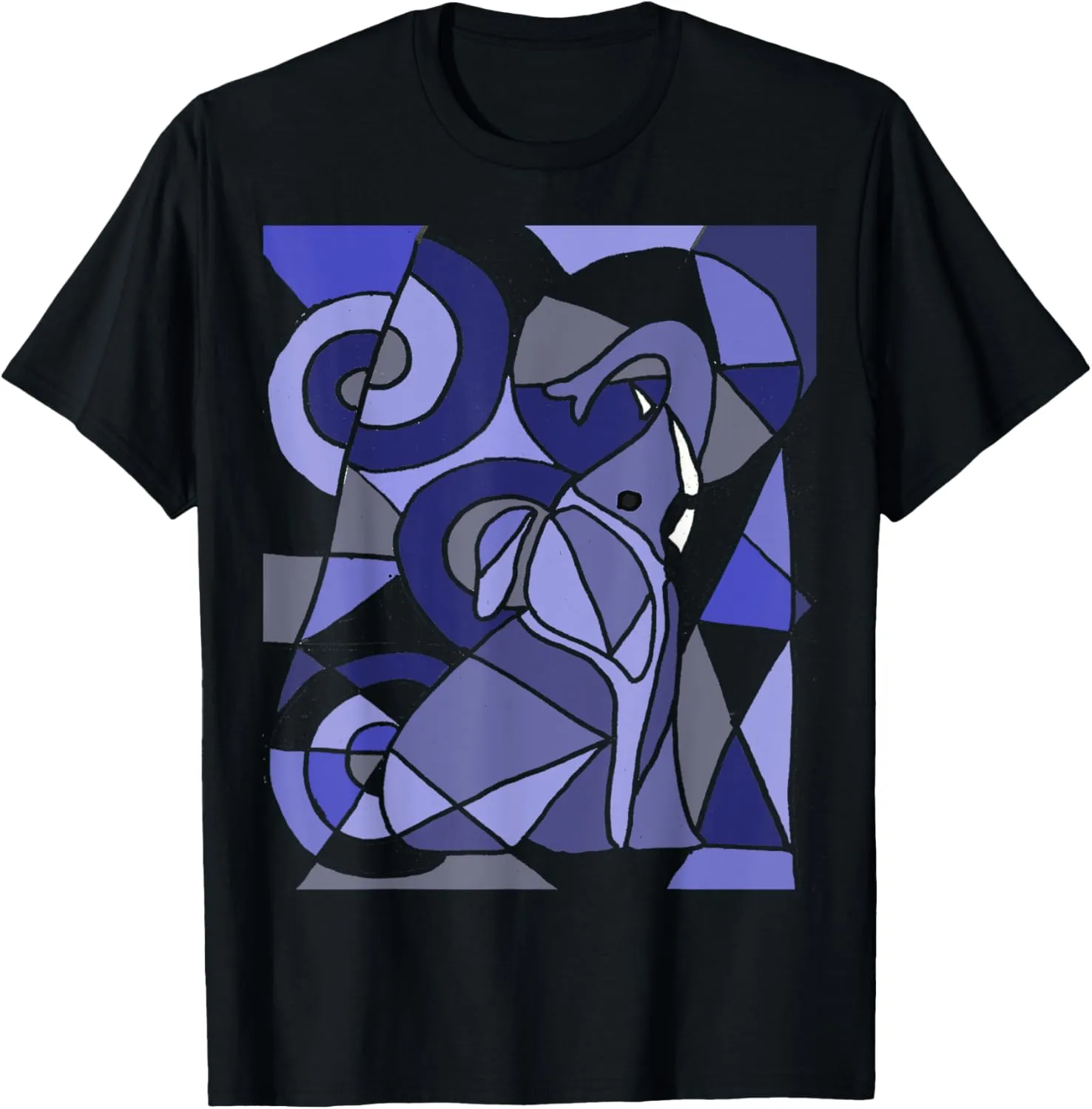Fun Artistic Elephant Abstract Art T-shirt