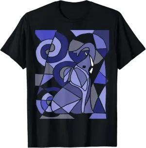 Fun Artistic Elephant Abstract Art T-shirt