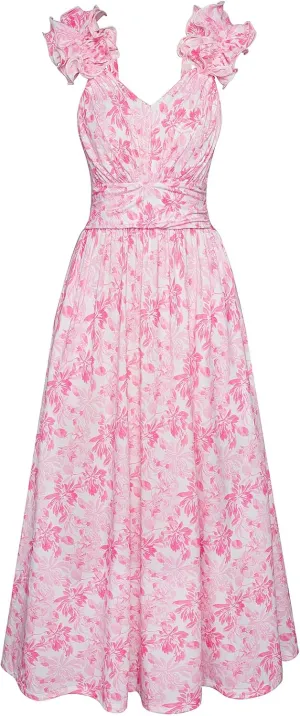 GRACE KARIN 2025 Women's Summer Floral Print Dress Sleeveless Casual Flowy Sundress A Line Ruffle Wedding Guest Outfit