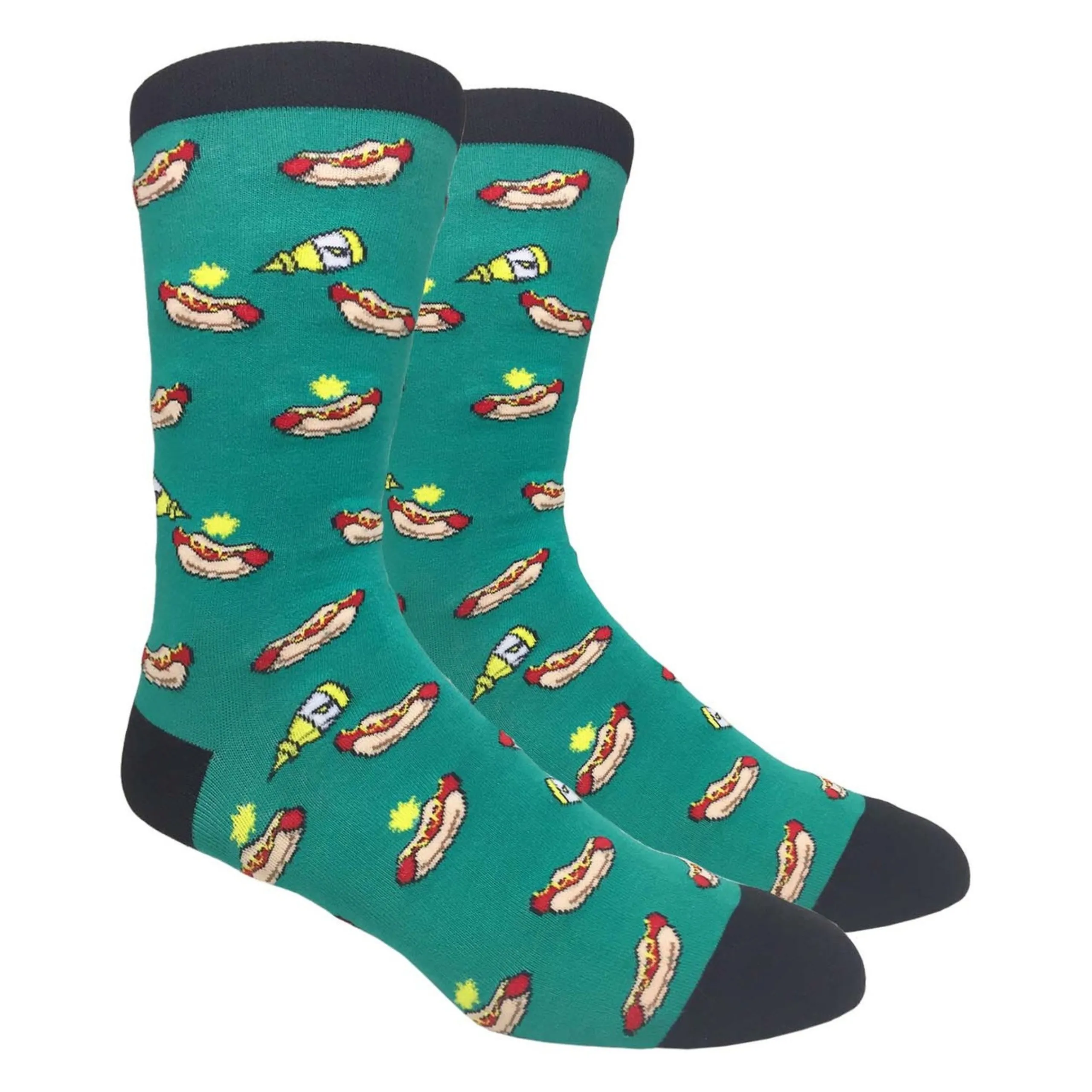 Hot Dogs and Mustard Socks (Adult Large - Men's Shoe Sizes 8-12)
