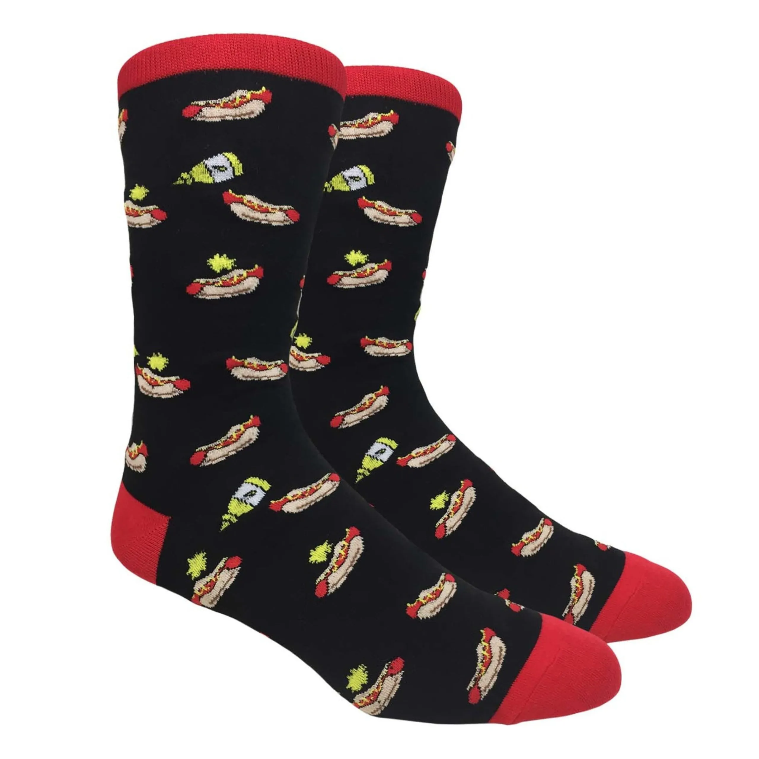 Hot Dogs and Mustard Socks (Adult Large - Men's Shoe Sizes 8-12)
