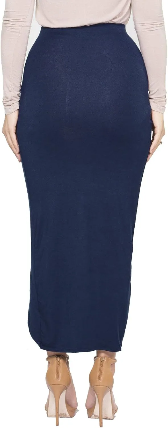 ICONOFLASH Maxi Tulip Skirt for Women - Draped Wrap High Low Bodycon with Asymmetrical Hem
