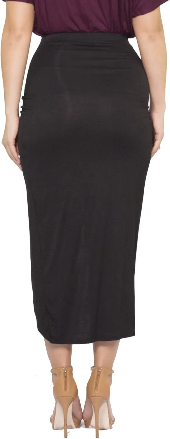 ICONOFLASH Maxi Tulip Skirt for Women - Draped Wrap High Low Bodycon with Asymmetrical Hem