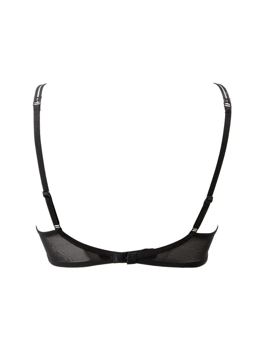 Illusion Plunge Bra - Black/Red