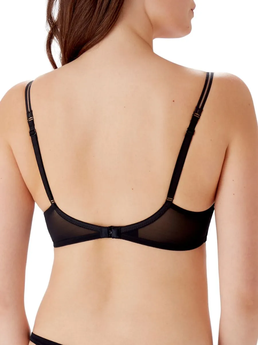 Illusion Plunge Bra - Black/Red