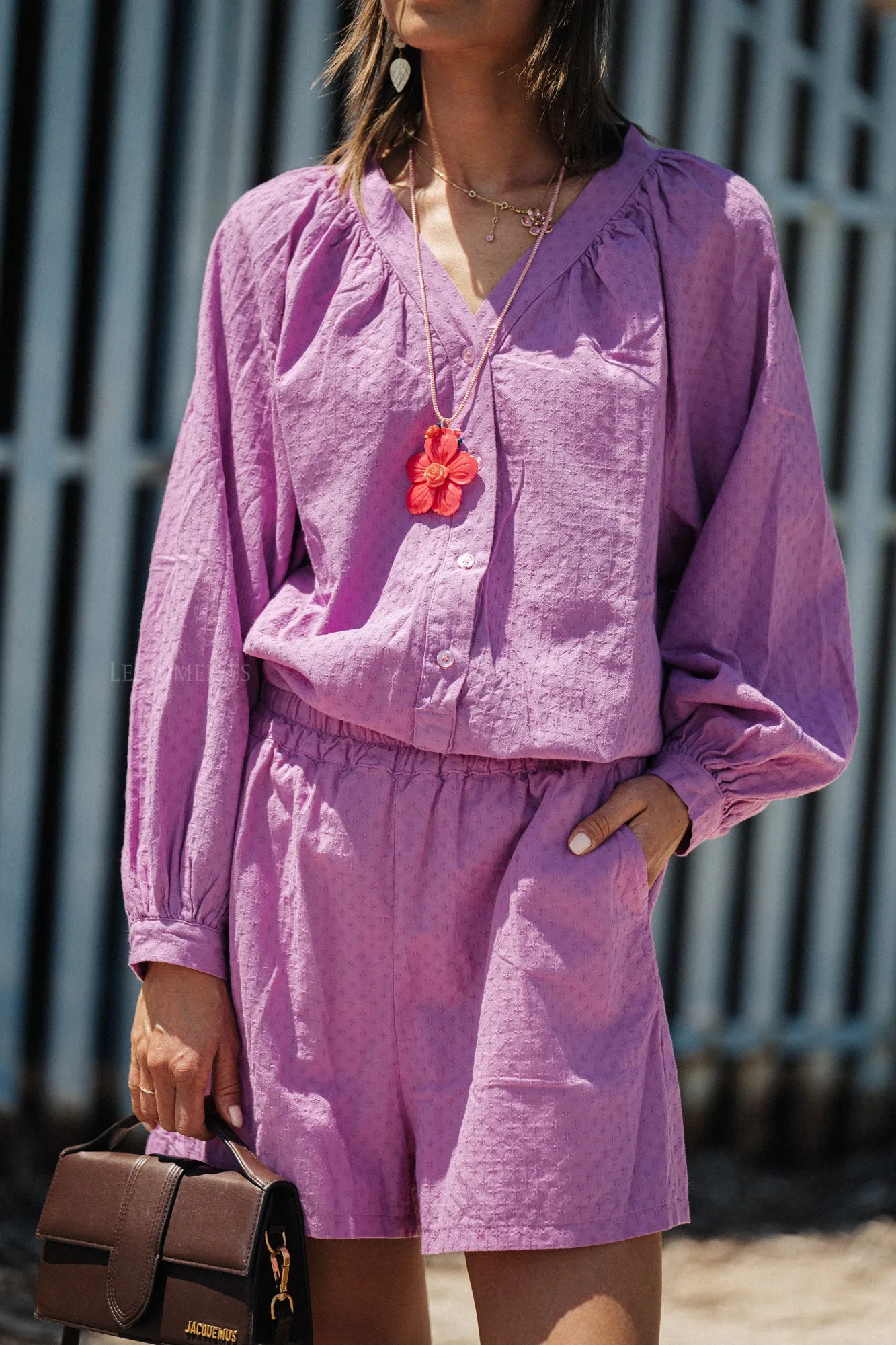Juliette cotton blouse orchid