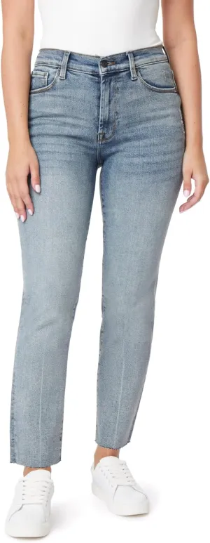 kensie Jeans Women's The Allie High-Rise Slim Straight Raw Hem 27-Inch Inseam, Sizes 0-16