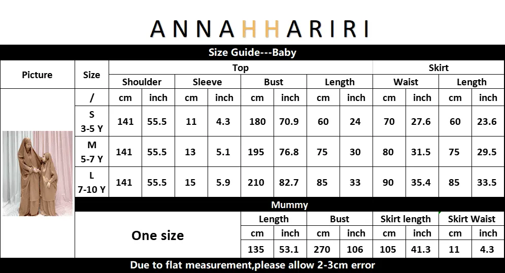 KIDS Coffee Satin Prayer Outfit with Adjustable Khimar