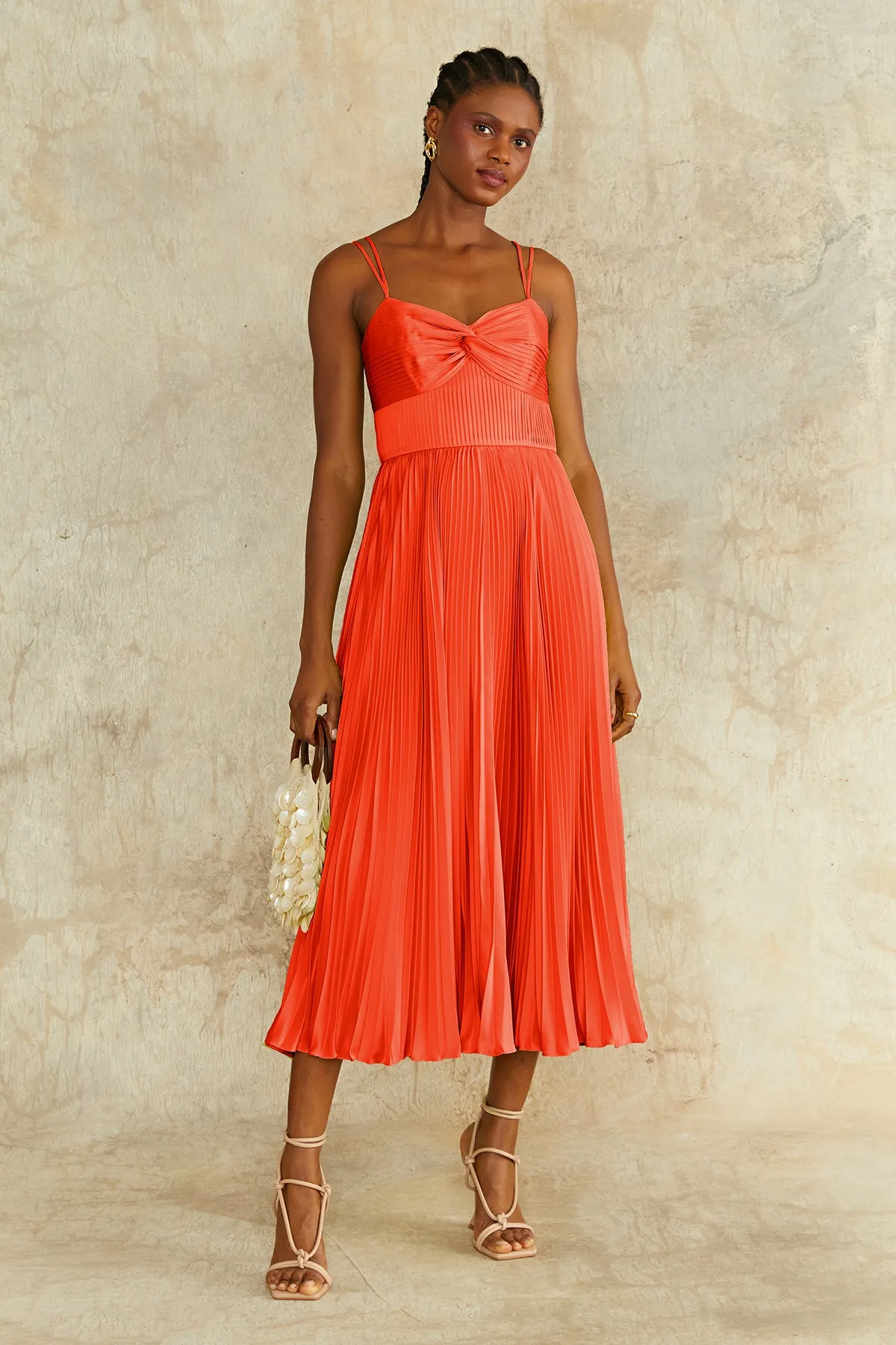 Krisley Pleated Midi Dress