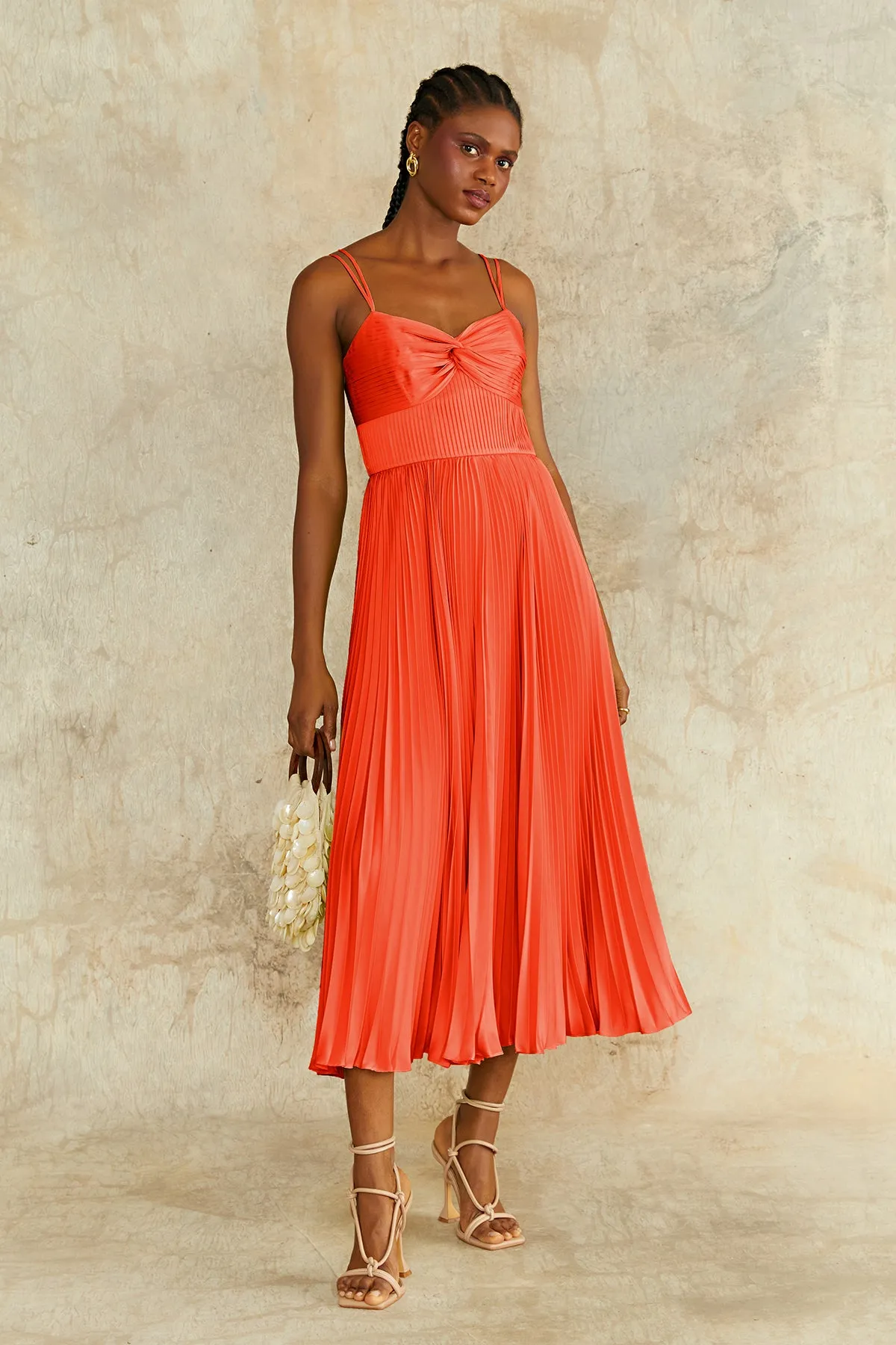 Krisley Pleated Midi Dress
