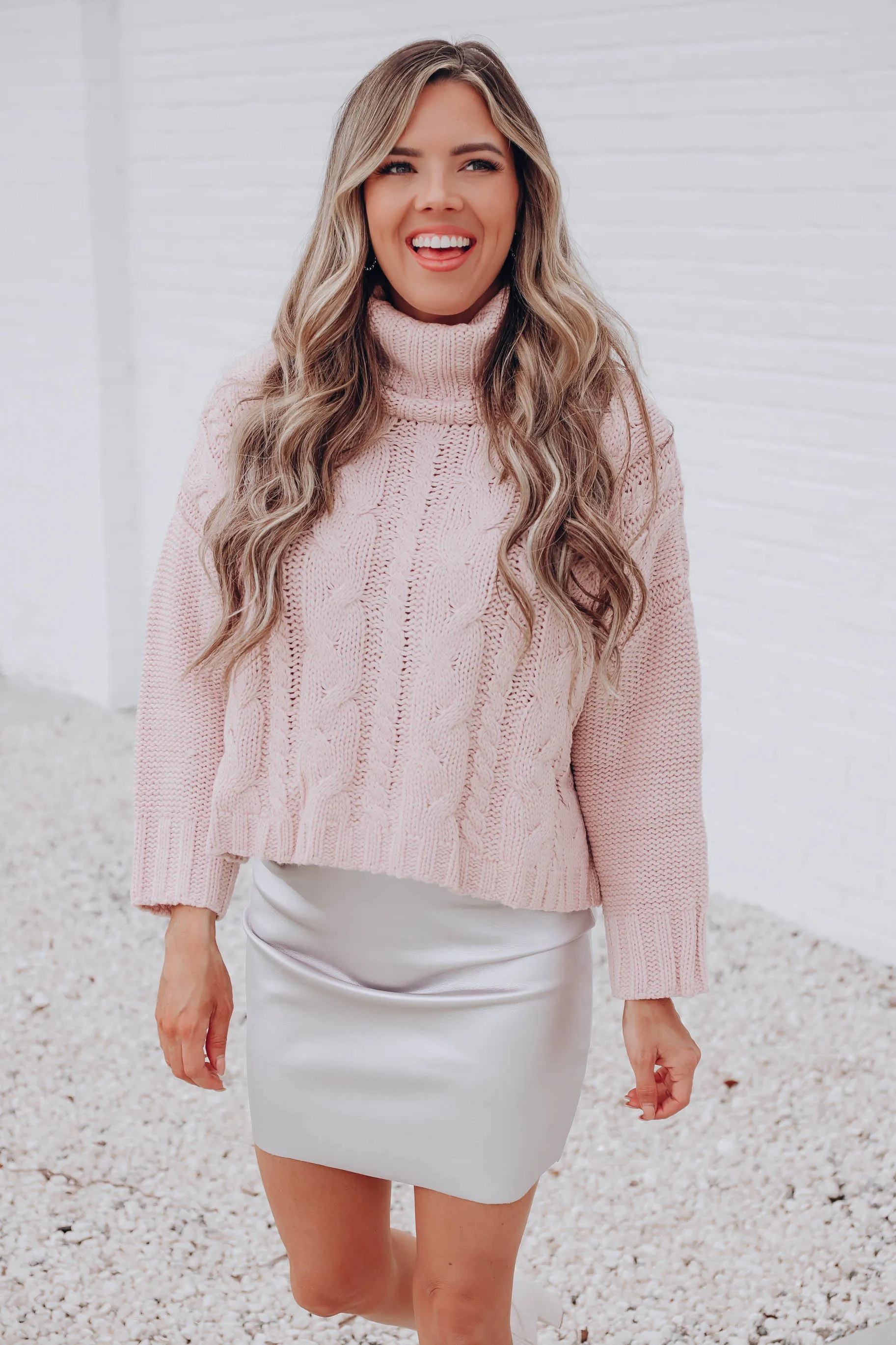 Mansfield Pullover Crop Sweater - Pink