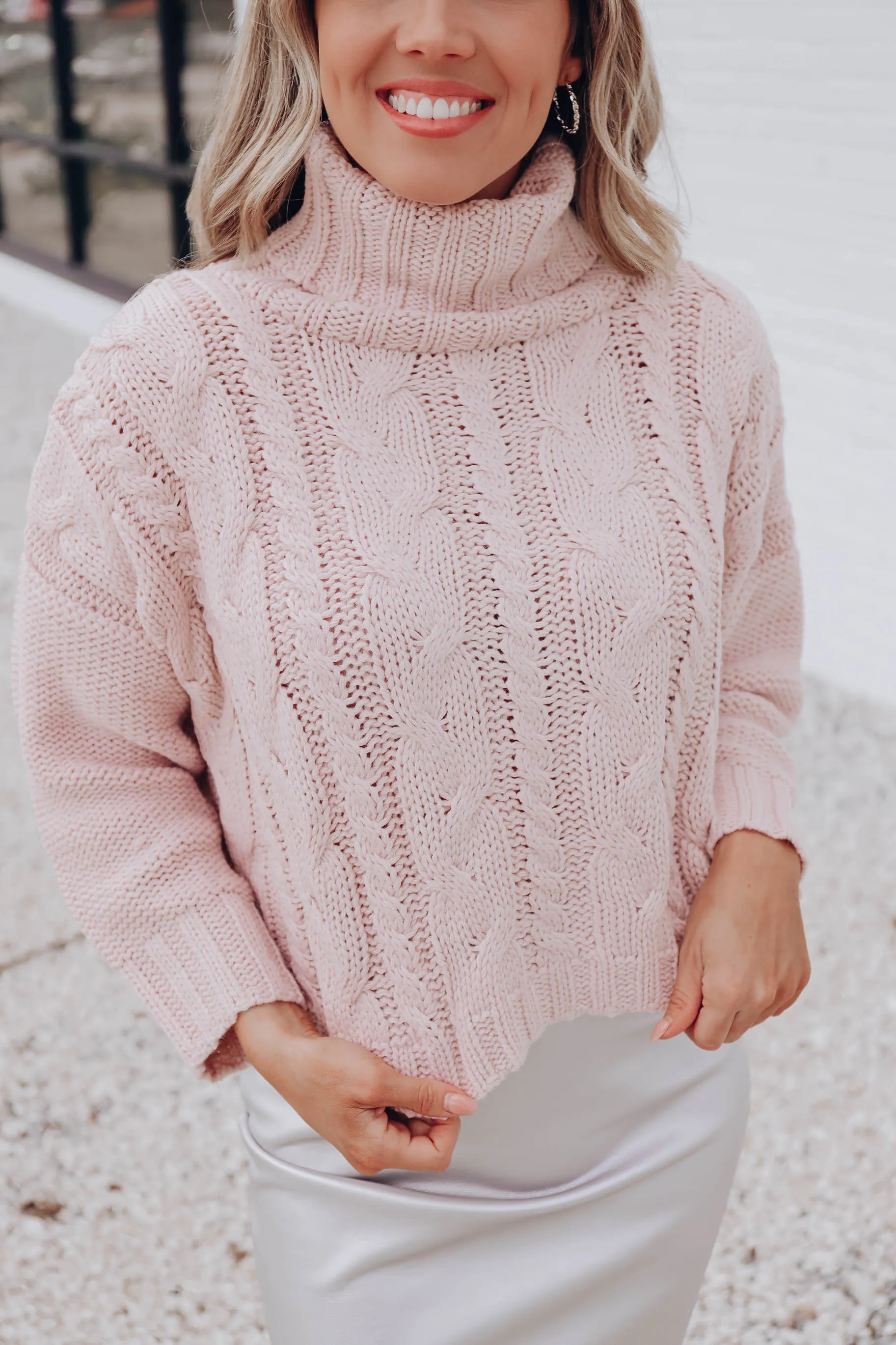 Mansfield Pullover Crop Sweater - Pink