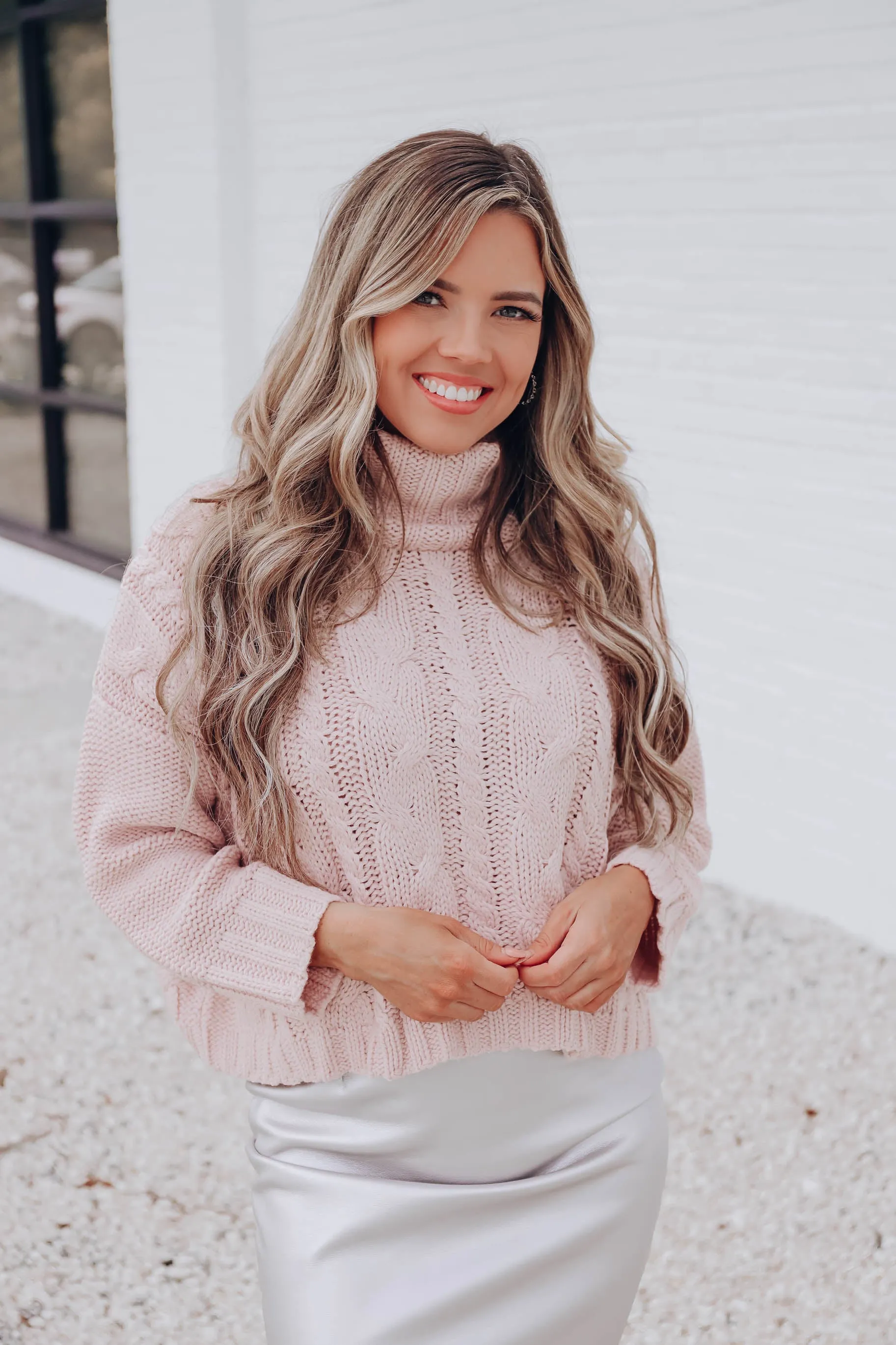 Mansfield Pullover Crop Sweater - Pink