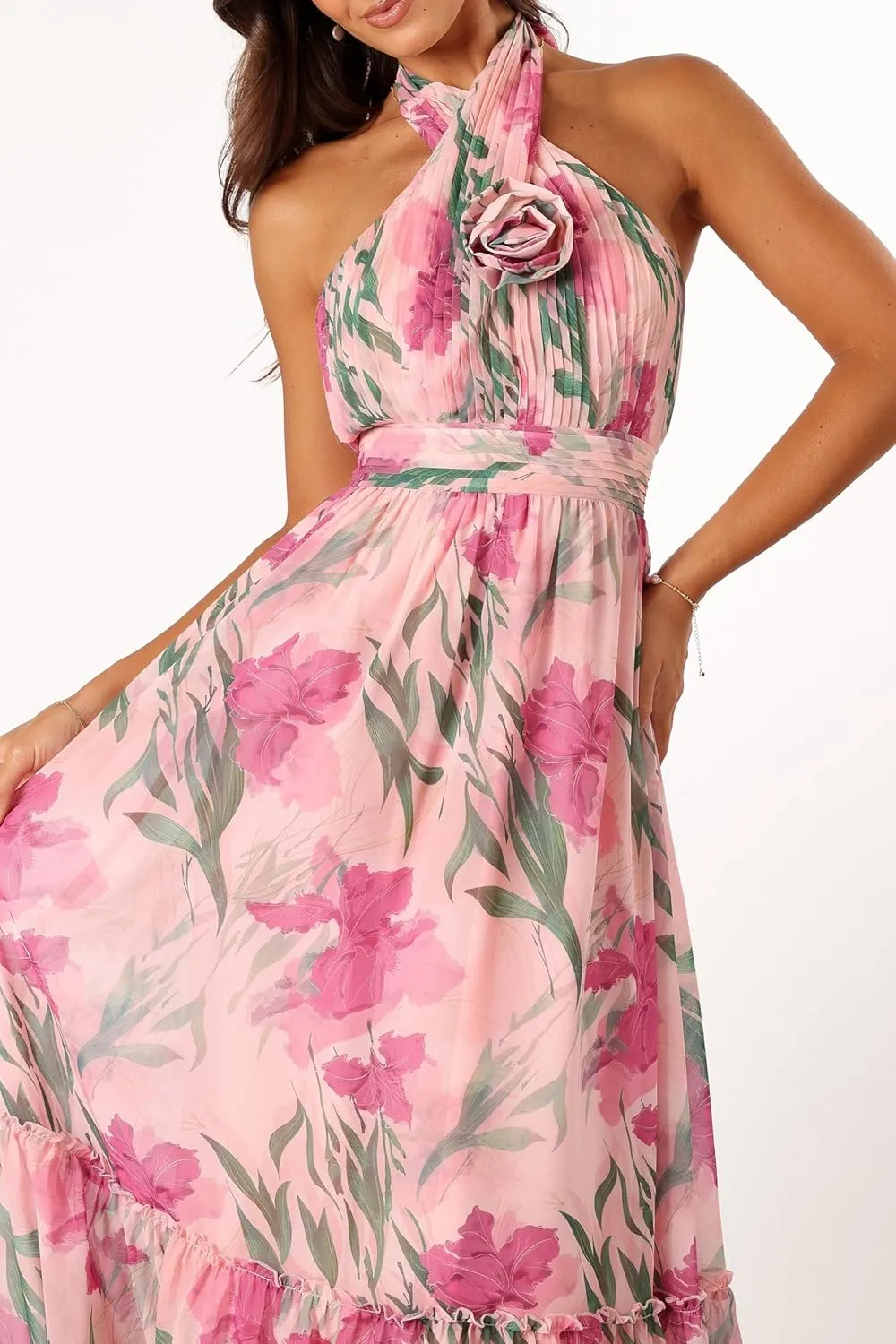 Petal & Pup Women's Lennon Halterneck Maxi Dress