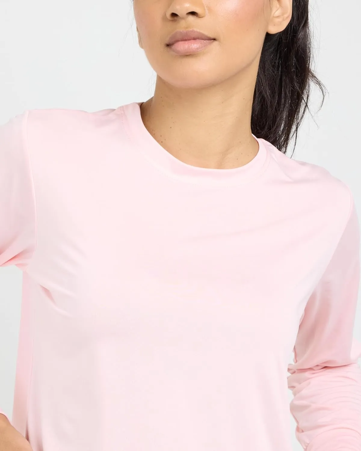 Real Essentials 5 Pack: Women's Dry Fit Crop Top - Long Sleeve Crew Neck Stretch Athletic Tee (Available in Plus Size)