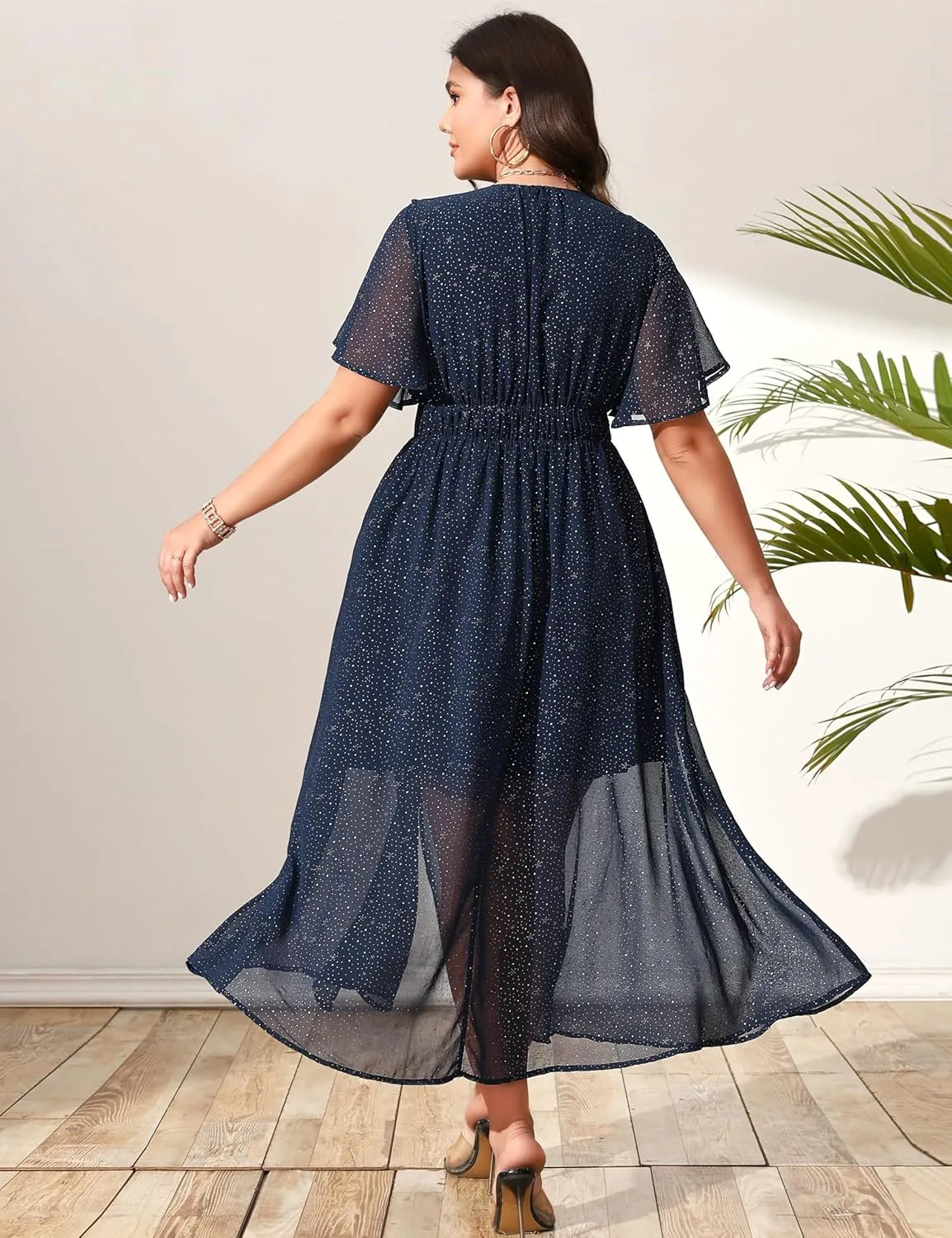 Summer Dresses for Women 2025 Elegant Classy Cocktail Wedding Guest Dress Short Sleeve Slit Maxi with Pockets