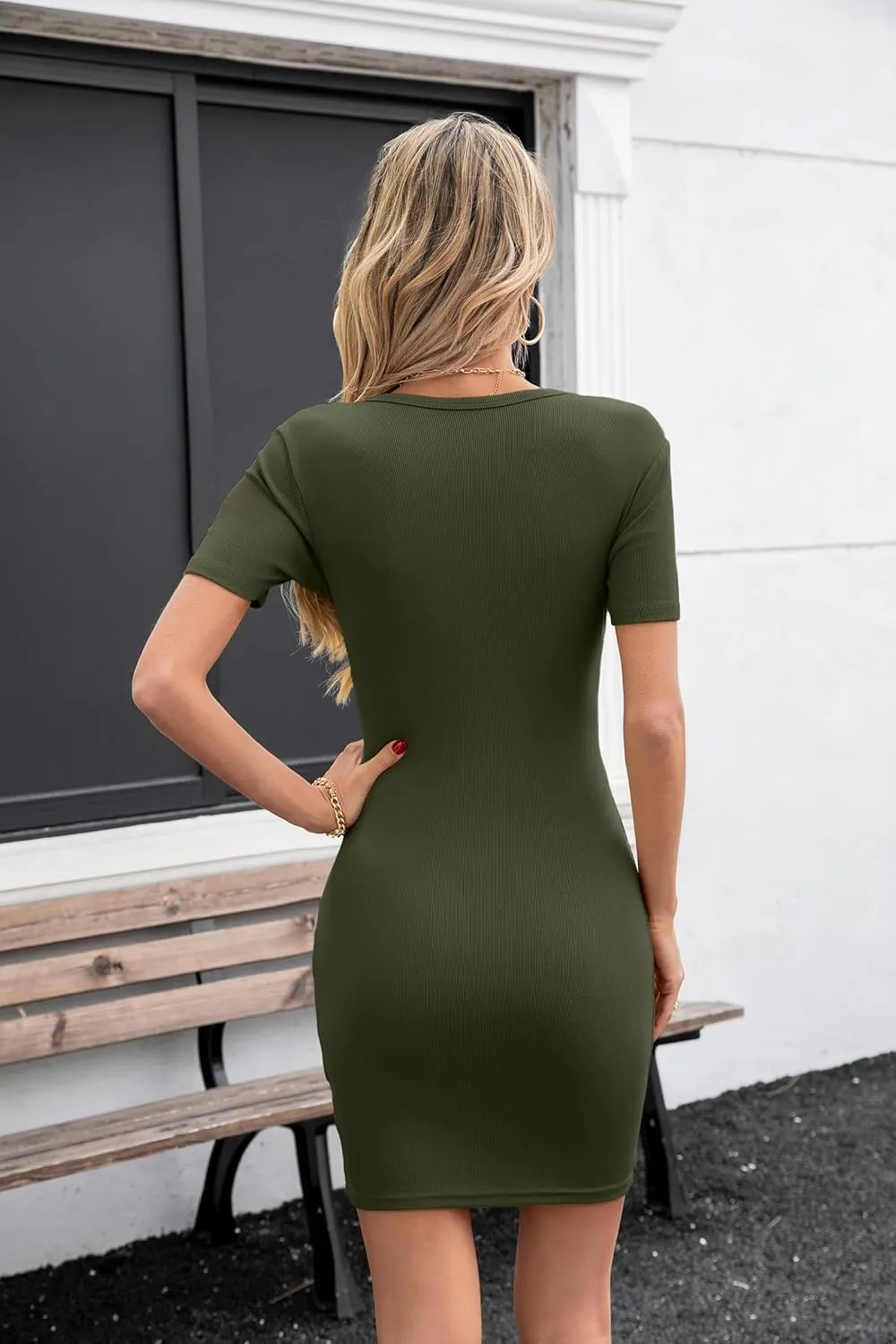 Valiamcep Womens Summer Tank Dress Crewneck Sleeveless Ribbed Knit Slim Fit Bodycon Mini Dresses