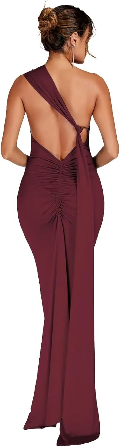 Women Sexy Backless Bodycon Sleeveless Open Back Maxi Dress for Going Out, Elegant Party Cocktail Long Dress