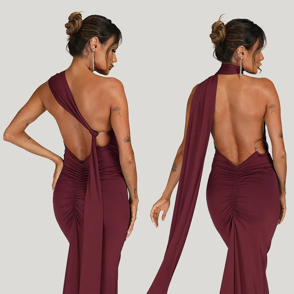 Women Sexy Backless Bodycon Sleeveless Open Back Maxi Dress for Going Out, Elegant Party Cocktail Long Dress