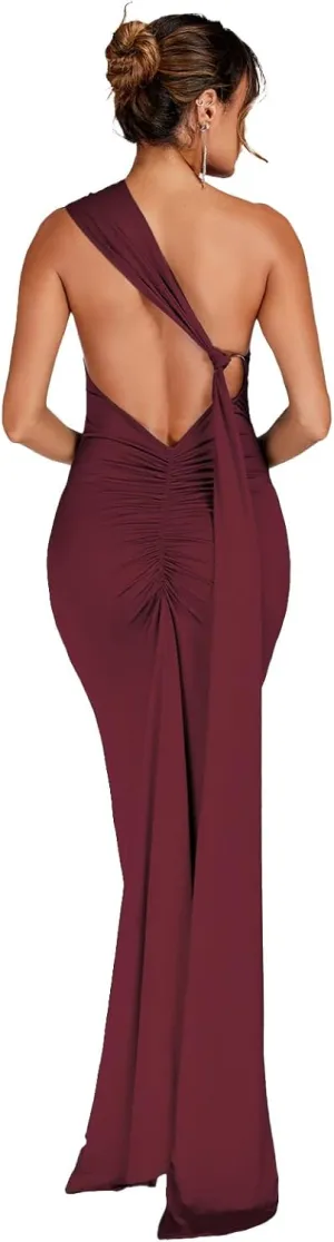 Women Sexy Backless Bodycon Sleeveless Open Back Maxi Dress for Going Out, Elegant Party Cocktail Long Dress