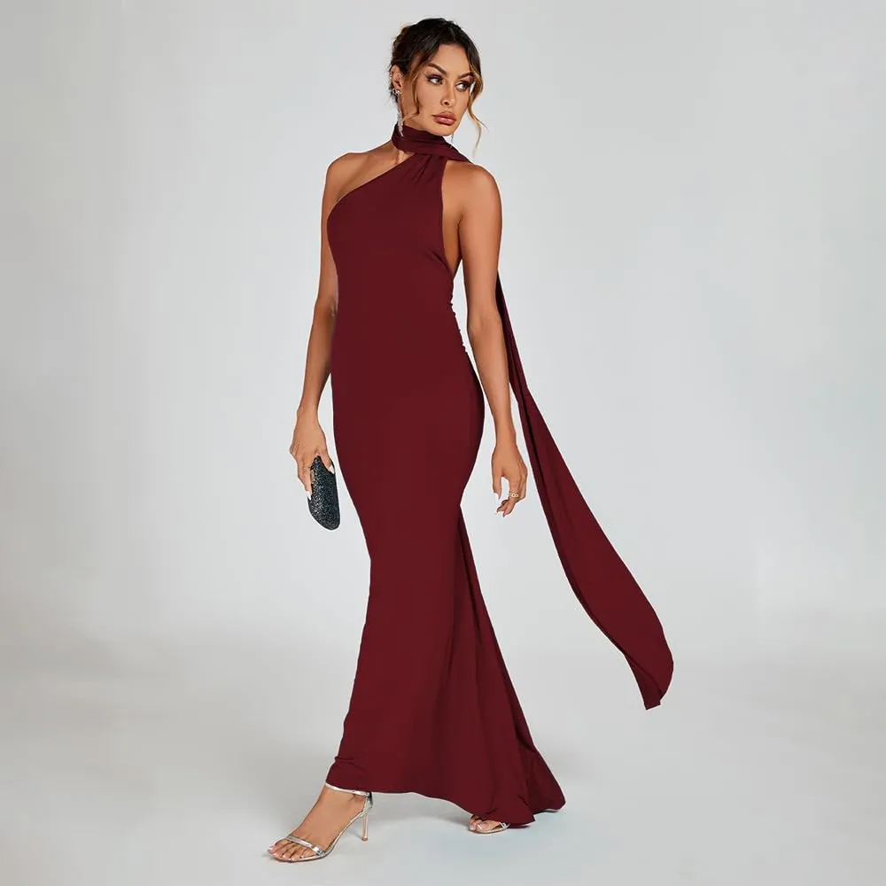 Women Sexy Backless Bodycon Sleeveless Open Back Maxi Dress for Going Out, Elegant Party Cocktail Long Dress