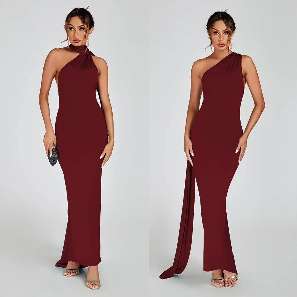 Women Sexy Backless Bodycon Sleeveless Open Back Maxi Dress for Going Out, Elegant Party Cocktail Long Dress